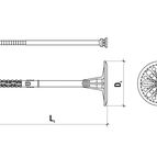 Kołki do styropianu wbijane z trzpieniem tworzywowym z krótką strefą rozpierania 10 x 70 (200szt)
