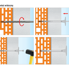 Kołki do styropianu wbijane z trzpieniem tworzywowym z krótką strefą rozpierania 10 x 70 (200szt)
